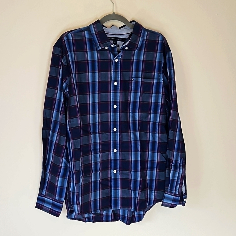 Tommy Hilfiger Plaid Button Down Shirt Large